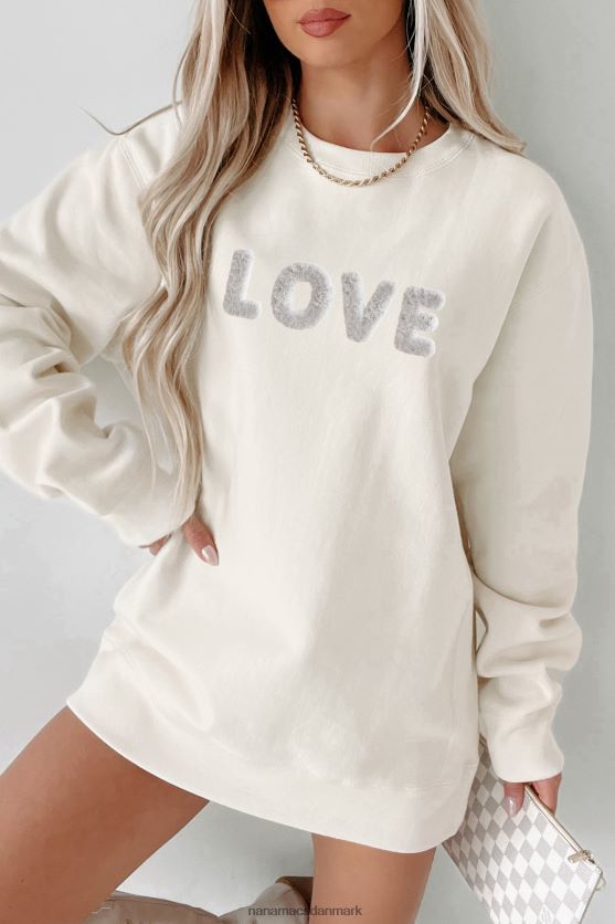 fuzzy følelser af kærlighed tungvægts grafisk crewneck NanaMacs XJPBDL1039 knogle