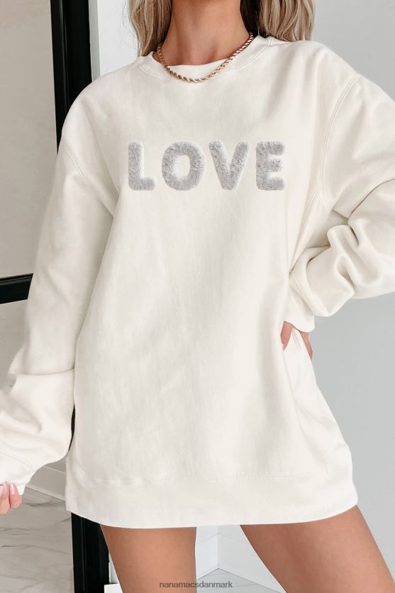 fuzzy følelser af kærlighed tungvægts grafisk crewneck NanaMacs XJPBDL1039 knogle