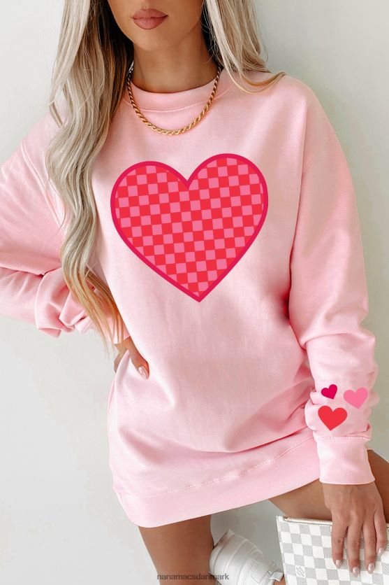 gå aldrig glip af en beat grafisk rundhals NanaMacs XJPBDL3595 lyserød