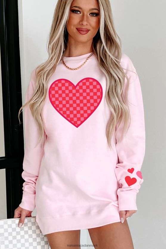 gå aldrig glip af en beat grafisk rundhals NanaMacs XJPBDL3595 lyserød