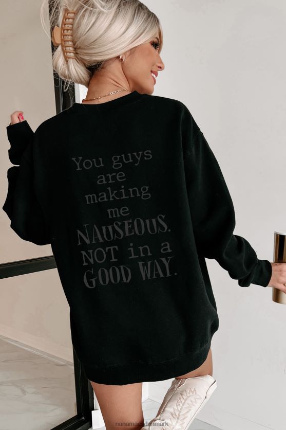 gør mig kvalmende dobbeltsidet grafisk flere skjorte muligheder NanaMacs XJPBDL1035 sort