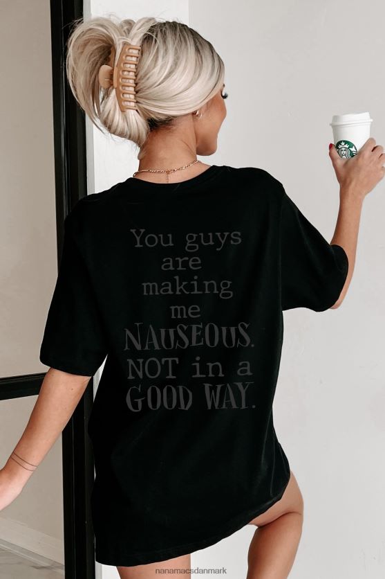 gør mig kvalmende dobbeltsidet grafisk flere skjorte muligheder NanaMacs XJPBDL1035 sort