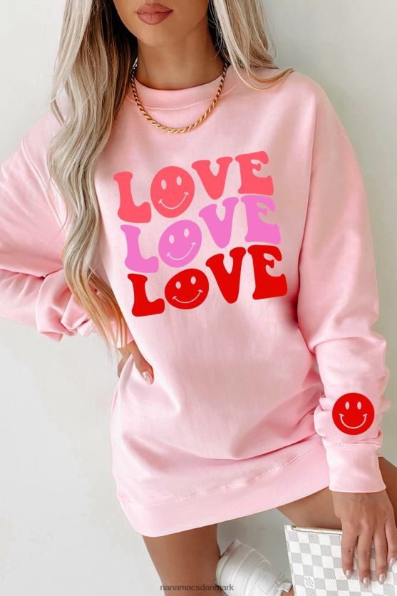 groovy love grafisk crewneck NanaMacs XJPBDL898 lyserød