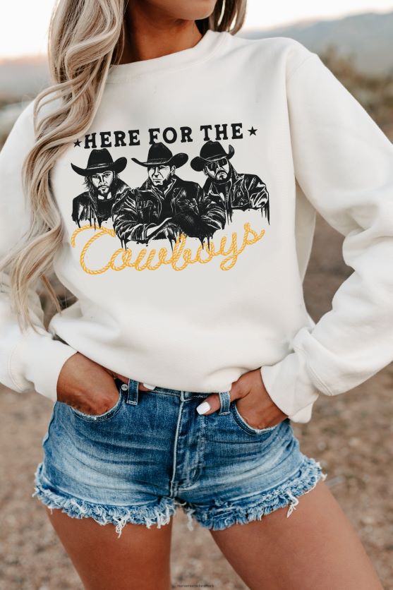 her for cowboys sværvægts grafiske crewneck NanaMacs XJPBDL1050 knogle