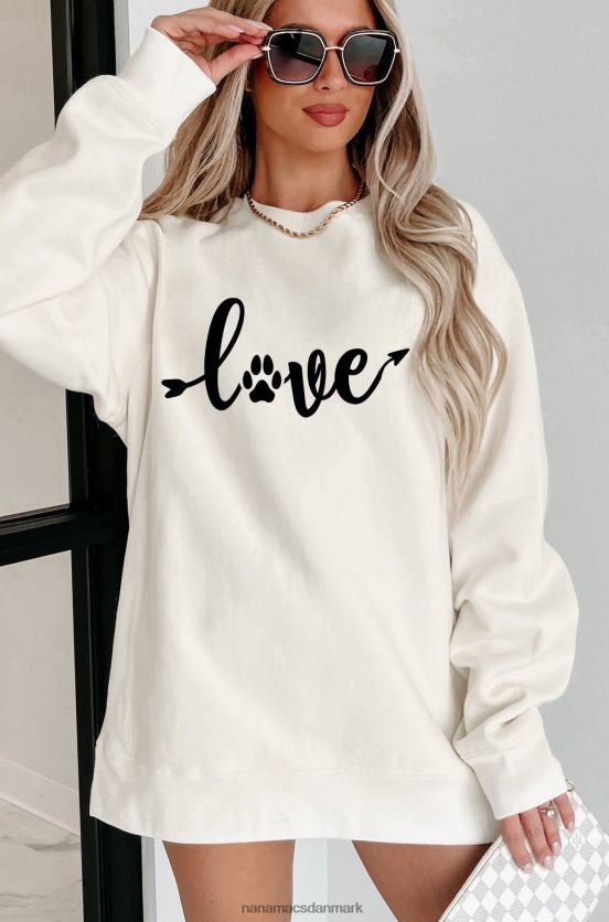 hvalpe elsker sværvægts grafisk crewneck NanaMacs XJPBDL1041 knogle