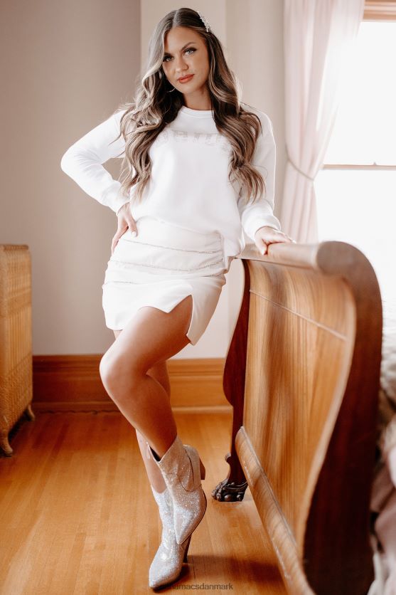 jeg skal giftes \"brud\" sweatshirt med rund hals NanaMacs XJPBDL1021 hvid