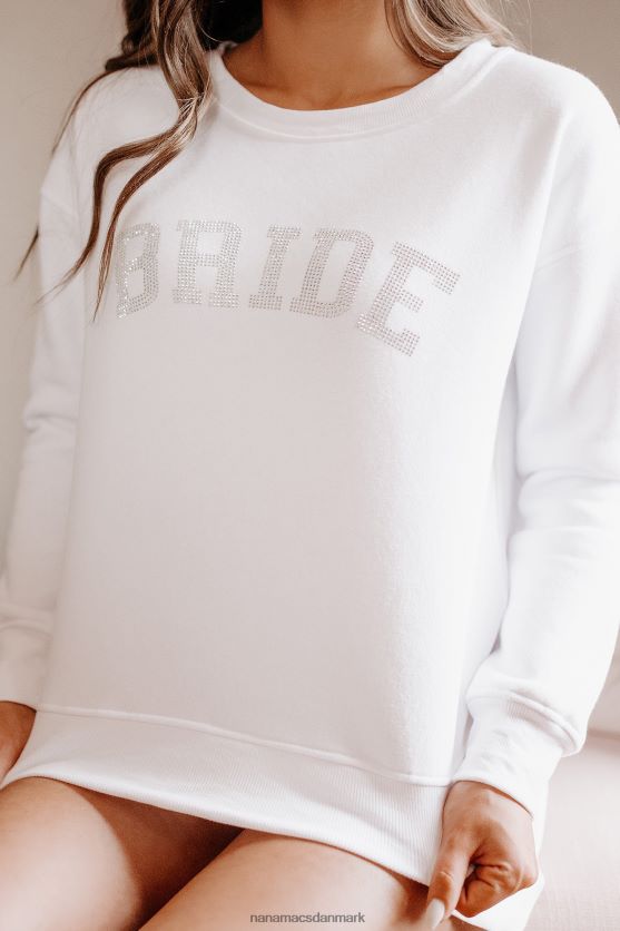 jeg skal giftes \"brud\" sweatshirt med rund hals NanaMacs XJPBDL1021 hvid
