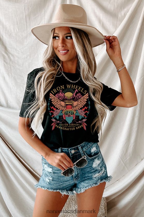 jern hjul grafisk flere skjorte muligheder NanaMacs XJPBDL1004 sort