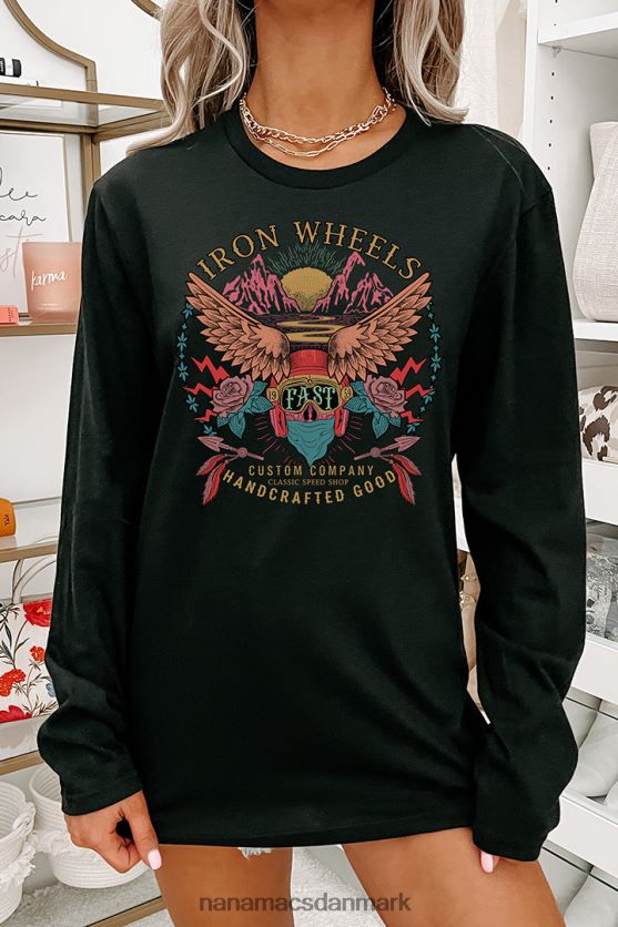 jern hjul grafisk flere skjorte muligheder NanaMacs XJPBDL1004 sort