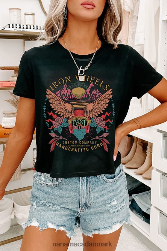 jern hjul grafisk flere skjorte muligheder NanaMacs XJPBDL1004 sort