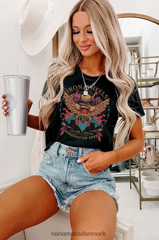 jern hjul grafisk flere skjorte muligheder NanaMacs XJPBDL1004 sort