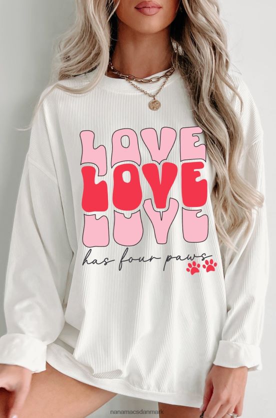 love har fire poter ledningsført grafisk crewneck NanaMacs XJPBDL900 elfenben