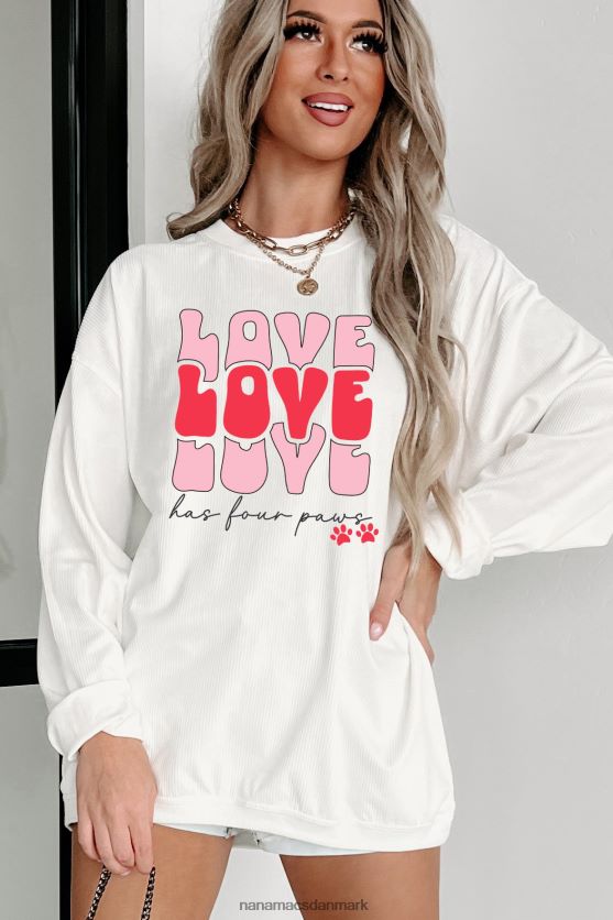 love har fire poter ledningsført grafisk crewneck NanaMacs XJPBDL900 elfenben