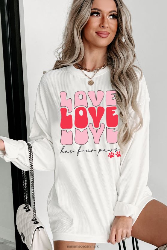 love har fire poter ledningsført grafisk crewneck NanaMacs XJPBDL900 elfenben
