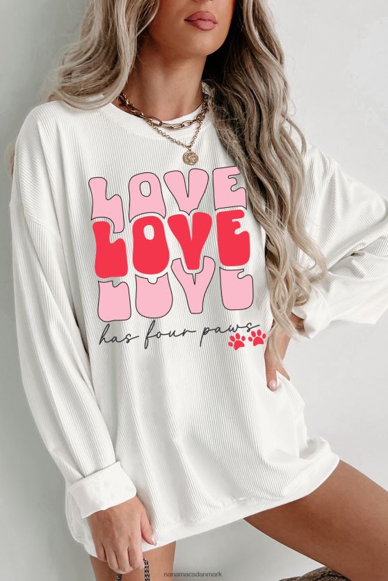 love har fire poter ledningsført grafisk crewneck NanaMacs XJPBDL900 elfenben