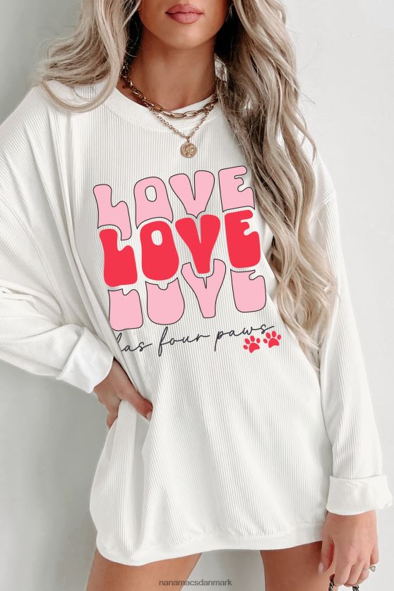 love har fire poter ledningsført grafisk crewneck NanaMacs XJPBDL900 elfenben