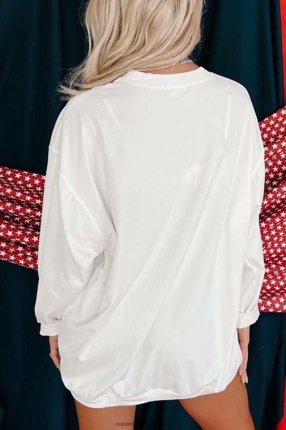 sød amerikansk honning med ledning med grafisk crewneck NanaMacs XJPBDL807 elfenben