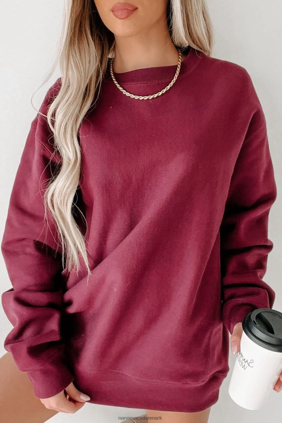 side ribbet tungvægts rundhals NanaMacs XJPBDL654 rødbrun