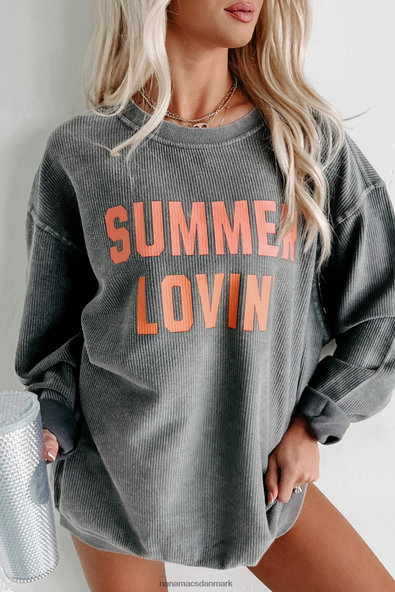 sommer lovin grafisk crewneck med ledning NanaMacs XJPBDL831 trækul