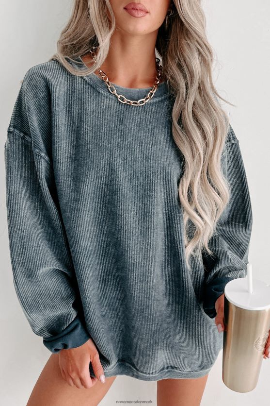 sweatshirt med rund hals med ledning NanaMacs XJPBDL623 flåde