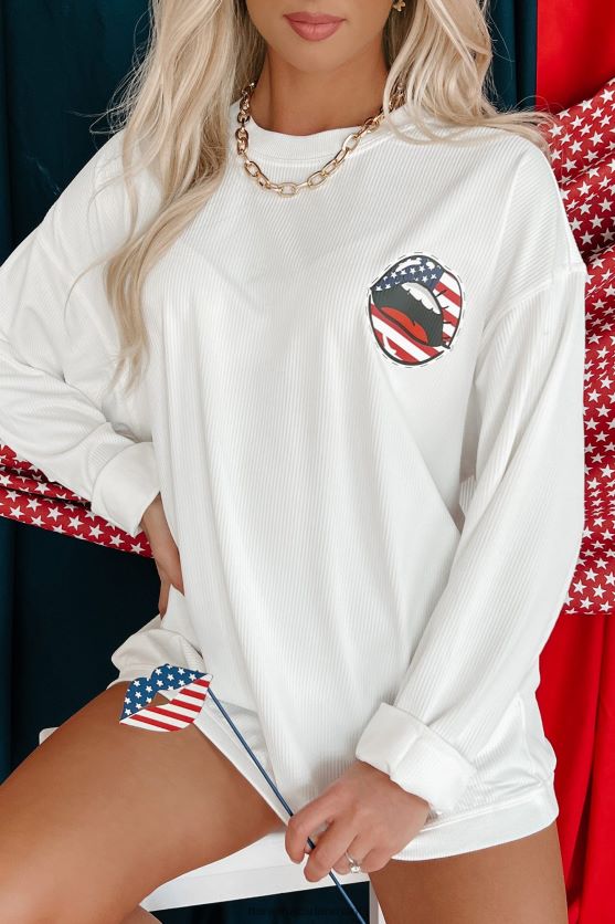 taler ud med ledning, grafisk crewneck NanaMacs XJPBDL797 elfenben