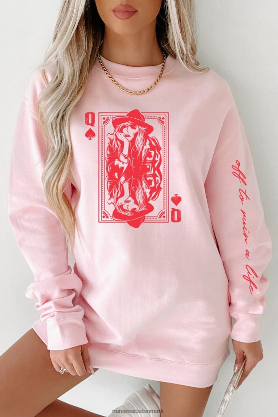 ud for at ødelægge et liv dobbeltsidet grafisk crewneck NanaMacs XJPBDL1026 lyserød