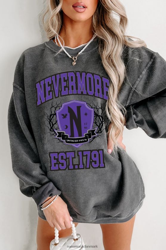 unitas est invicta corded grafisk crewneck NanaMacs XJPBDL905 trækul