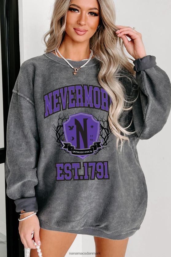 unitas est invicta corded grafisk crewneck NanaMacs XJPBDL905 trækul