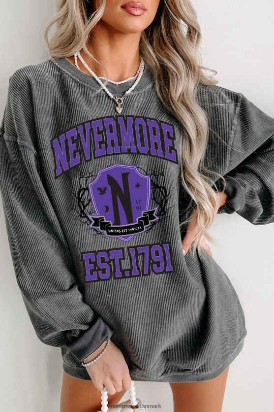 unitas est invicta corded grafisk crewneck NanaMacs XJPBDL905 trækul