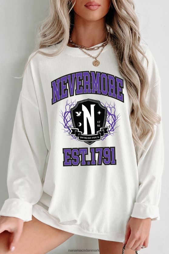 unitas est invicta corded grafisk crewneck NanaMacs XJPBDL906 elfenben