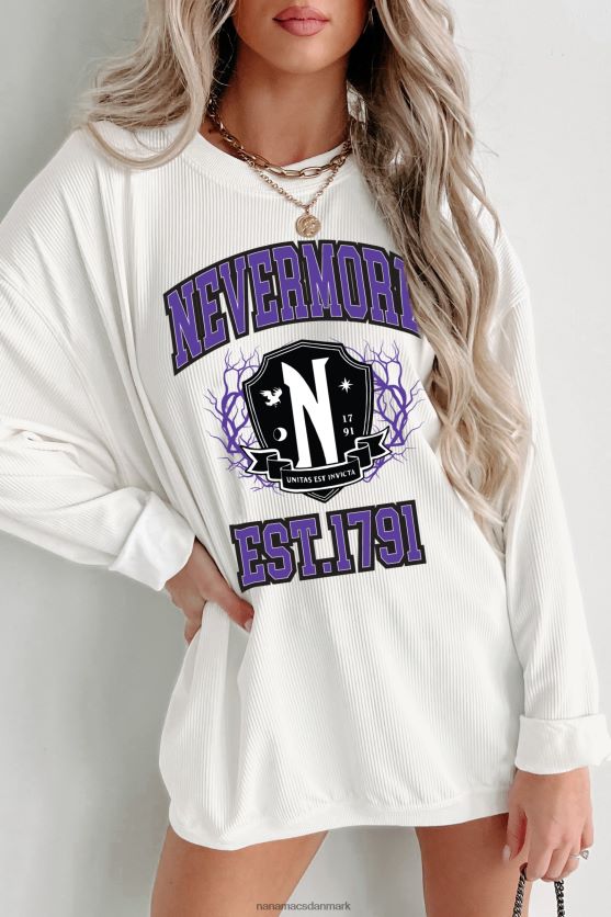 unitas est invicta corded grafisk crewneck NanaMacs XJPBDL906 elfenben