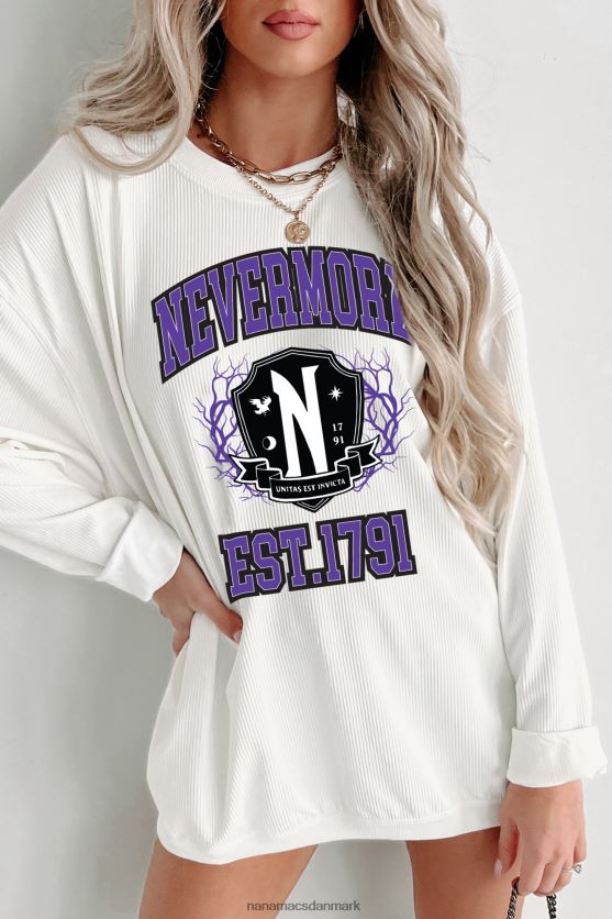 unitas est invicta corded grafisk crewneck NanaMacs XJPBDL906 elfenben