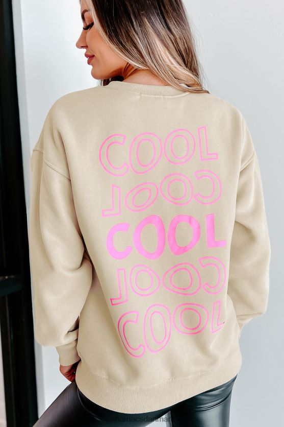 være cool grafisk sweatshirt NanaMacs XJPBDL1071 tan