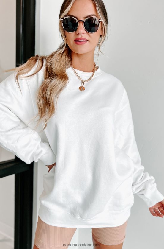 xoxo grafisk crewneck NanaMacs XJPBDL1062 hvid/sort tekst-sleeve