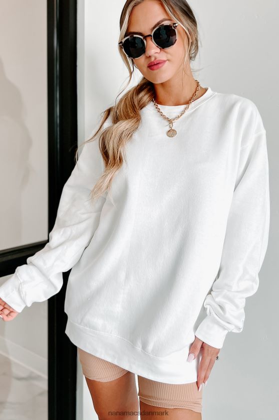 xoxo grafisk crewneck NanaMacs XJPBDL1062 hvid/sort tekst-sleeve