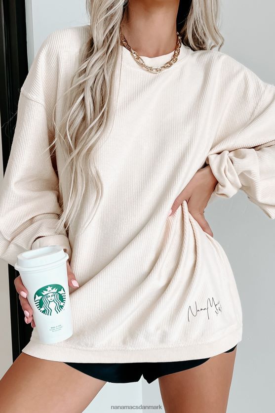 xoxo grafisk crewneck med ledning NanaMacs XJPBDL1066 natur/sort tekst-nederste front