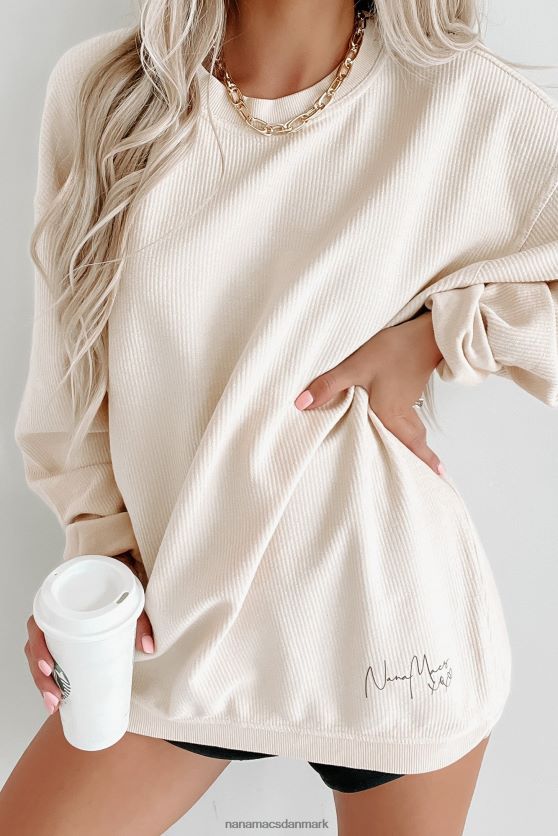 xoxo grafisk crewneck med ledning NanaMacs XJPBDL1066 natur/sort tekst-nederste front