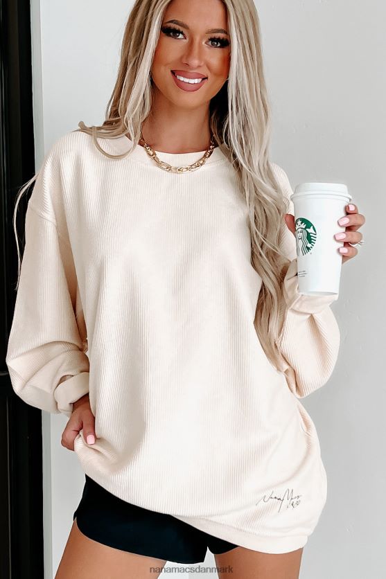 xoxo grafisk crewneck med ledning NanaMacs XJPBDL1066 natur/sort tekst-nederste front