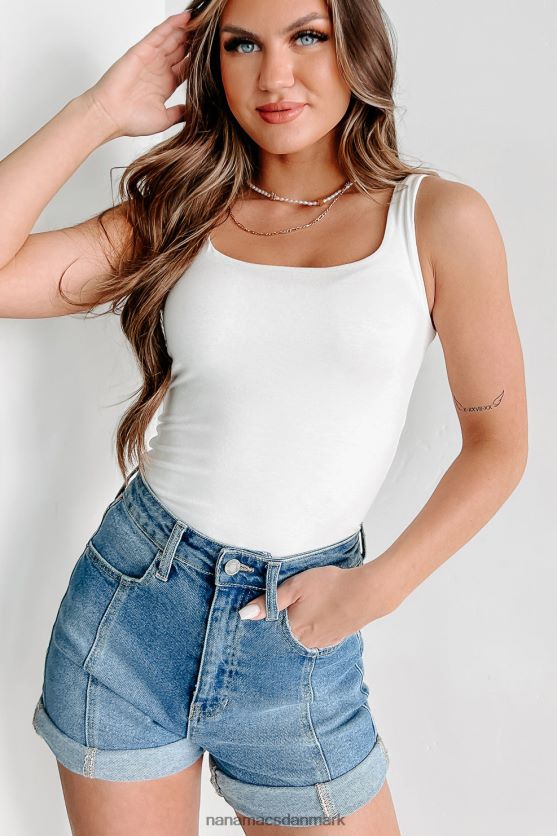 Asher dobbelt lag tanktop med firkantet hals NanaMacs XJPBDL681 elfenben