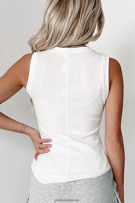 definition af komfort tanktop med rund søm NanaMacs XJPBDL577 hvid