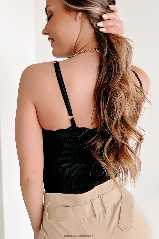 en ganske charade flosset strik tanktop NanaMacs XJPBDL838 sort