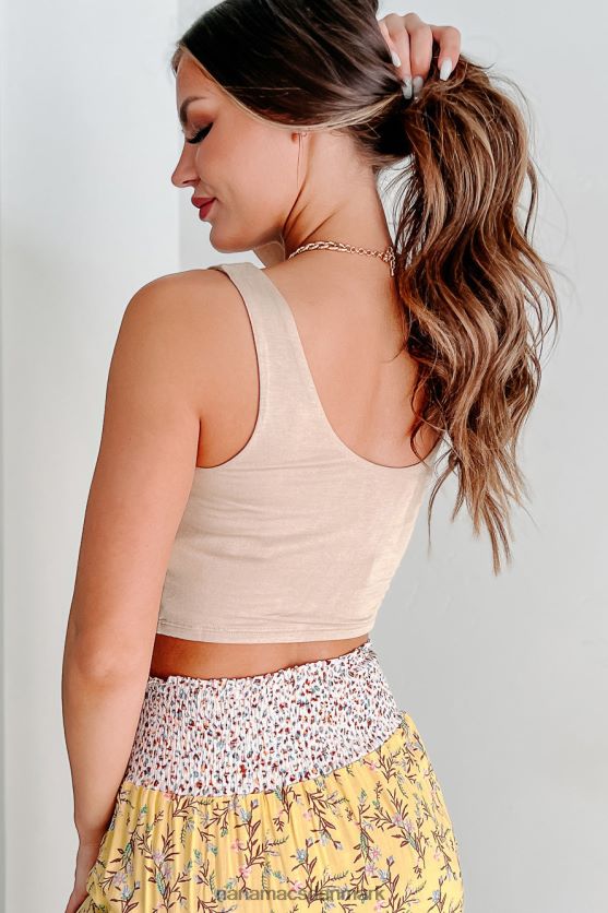 før jeg går cropped v-hals tank top NanaMacs XJPBDL606 latte