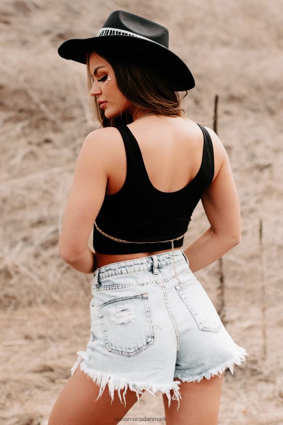 før jeg går cropped v-hals tank top NanaMacs XJPBDL679 sort