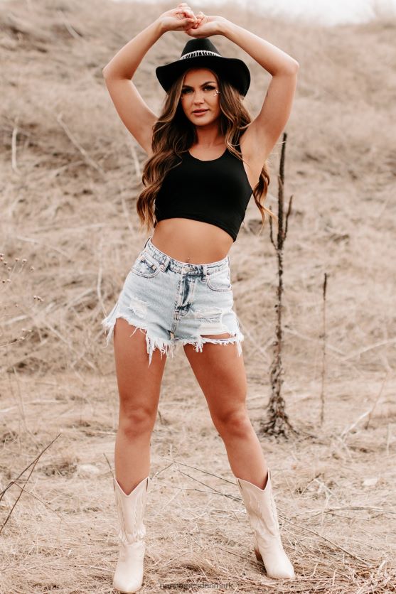 før jeg går cropped v-hals tank top NanaMacs XJPBDL679 sort