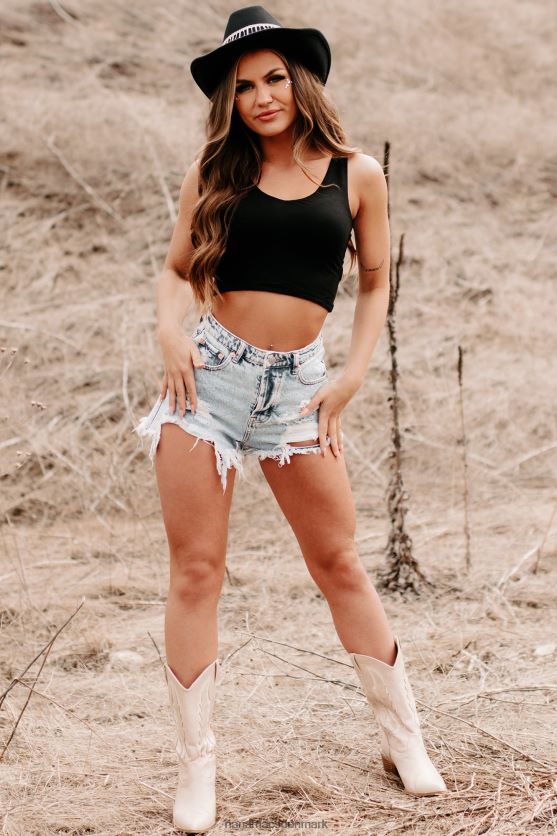 før jeg går cropped v-hals tank top NanaMacs XJPBDL679 sort