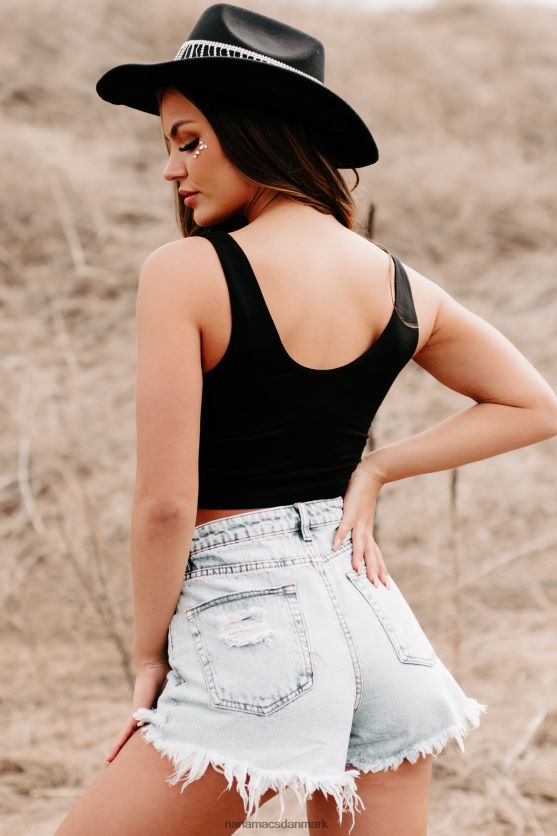 før jeg går cropped v-hals tank top NanaMacs XJPBDL679 sort