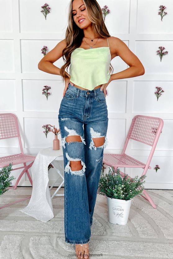 frugtbar fremtid satin cowl hals frugt print tank NanaMacs XJPBDL914 pistacie