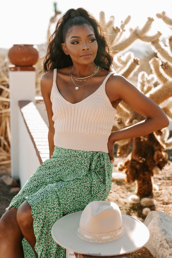 gør forbindelser cropped rib strik tank top NanaMacs XJPBDL1695 fløde