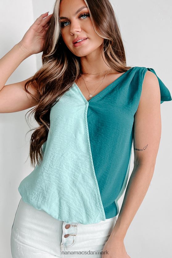 kald mig din tie-skulder colorblock tank NanaMacs XJPBDL879 mynte/jade