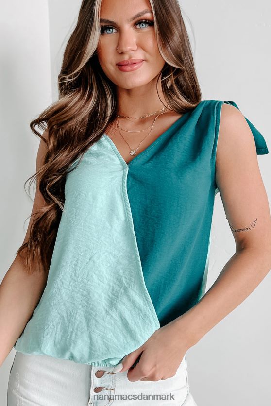 kald mig din tie-skulder colorblock tank NanaMacs XJPBDL879 mynte/jade